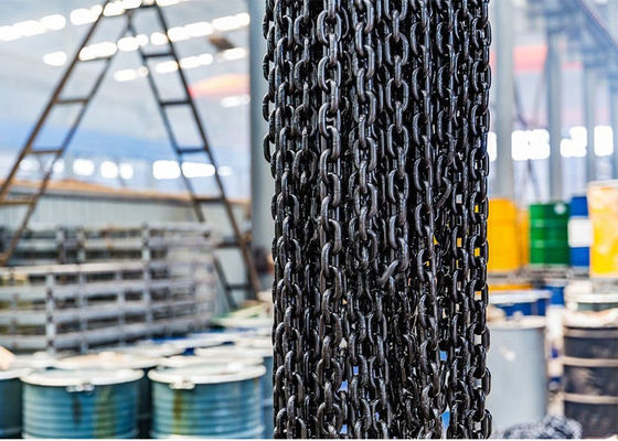 En818-2 G80 ανυψωτική αγκύρων αλυσίδων κραμάτων ανυψωτική αλυσίδα οξείδωσης χάλυβα μαύρη